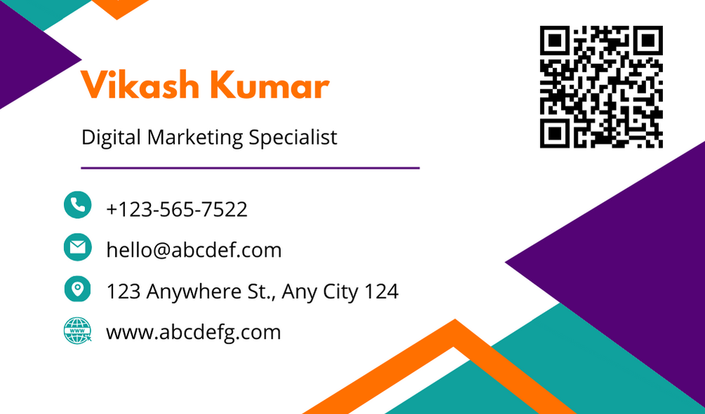 digital marketing specialist business card