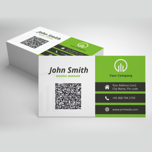 white & green general manager QR business card